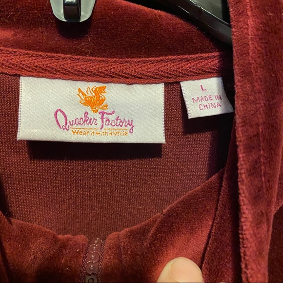 Quacker Factory Velour Track Jacket Rhinestone - Picture 2 of 7